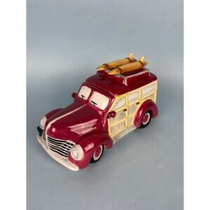 Woody Station Wagon Surf Board Cookie Jar Canister Vintage Beach